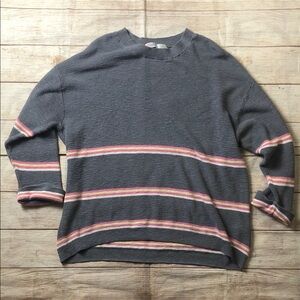 FP Beach Gray Striped Crewneck Sweater 💜